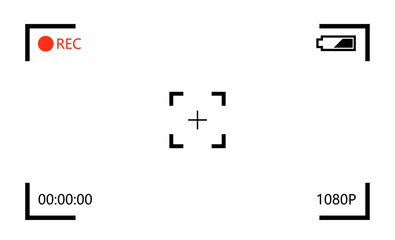 Camera viewfinder. Camera recording screen. Vector illustration.