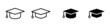 Mortarboard, graduate, cap icon set. Element of Education icon. Thin line icon