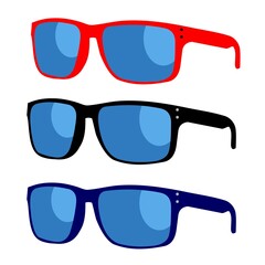 colorfull sunglasses fashion flat vector design 