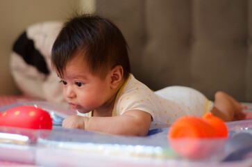 baby playing with toys