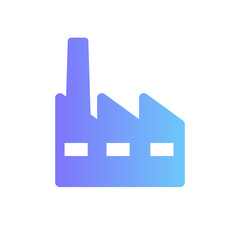 Sticker - factory vector icon with gradient