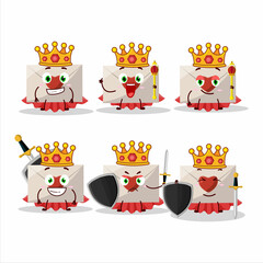 Wall Mural - A Charismatic King love envelope cartoon character wearing a gold crown