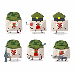 Wall Mural - A charming soldier love envelope cartoon picture bring a gun machine