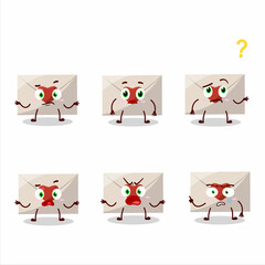 Poster - Cartoon character of love envelope with what expression