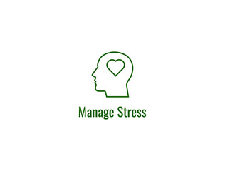 Sticker - manage stress icon vector illustration 