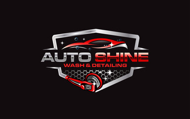 illustration vector graphic of auto detailing servis logo design template-05