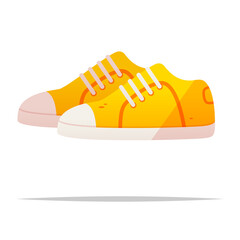 Canvas Print - Yellow shoes vector isolated illustration