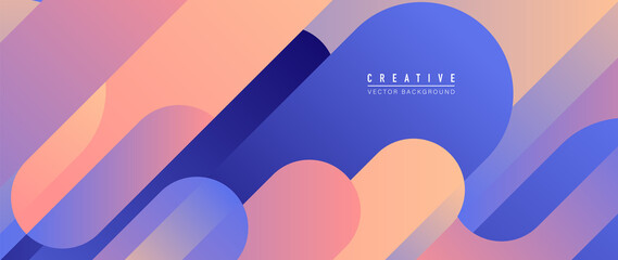 Abstract gradient background vector. Trendy overlapping fluid color geometric shapes and wave design for banner, wallpaper, landing page, cover, wall art and print. Vector illustration.