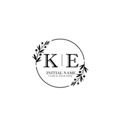 Wall Mural - KE Hand drawn wedding monogram logo