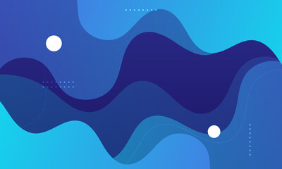 Wall Mural - abstract blue wavy background with modern design and dotted lines