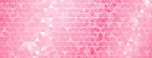 Abstract Mosaic Background Of Shiny Mirrored Triangle Tiles In Pink Colors