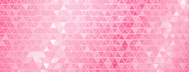 Wall Mural - Abstract mosaic background of shiny mirrored triangle tiles in pink colors