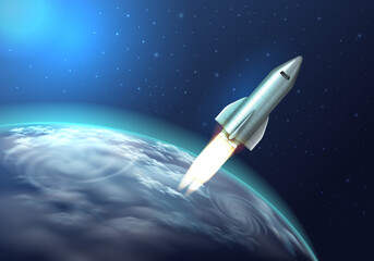 Wall Mural - rocket launch background