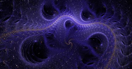 Wall Mural - Abstract fractal colorful exotic purple swirl. Fantasy light background. Festive wallpaper. Digital fractal art. 3d rendering.