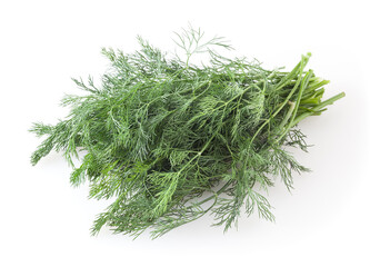 Wall Mural - Bunch of fresh dill isolated on white background