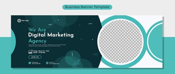 Business conference banner template design for webinar, marketing, online class program, etc