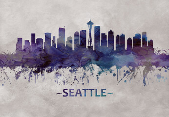 Fototapete - Seattle Washington skyline