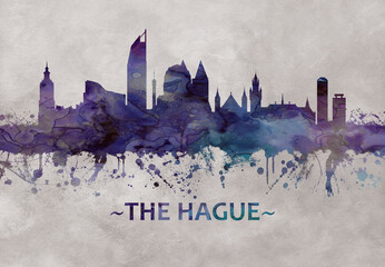 Fototapete - The Hague Netherlands skyline