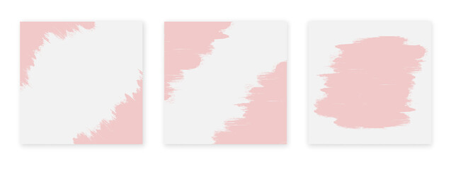 Poster - Rose gold brush strokes with frame for text. Dirty artistic design elements with picture frame. Boxes for text. Gold rose splashes set for logo, banners, flyers, cards and other.