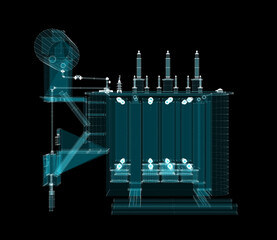 Wall Mural - Electric power station of particles