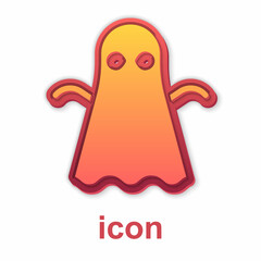 Sticker - Gold Ghost icon isolated on white background. Happy Halloween party. Vector