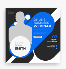 Wall Mural - Online business webinar social media post banner template