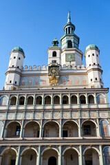 Poster - The facade with stone arcades of the historic Renaissance town hall