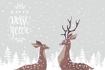 Canvas Print - Deer couple