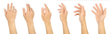 Gesture Symbols Male Hand, Isolated White Background.
