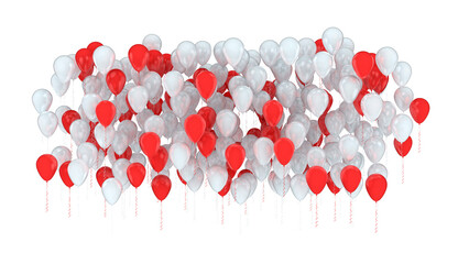 Poster - Red and white party balloons isolated	