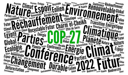 Wall Mural - COP 27 en 2022 à Charm el-Cheick nuage de mots 