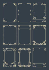 Wall Mural - Art Nouveau Frame Set, Templates for Retro Posters, Covers, Invitations