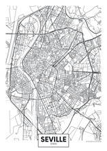 City Map Seville, Travel Vector Poster Design