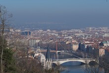 Panoramic Photo Of Lyon In France On A Day Of Great Air Pollution