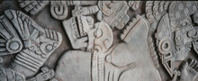 Mexico Stad National Museum. Aztecs. Indian Culture. Stone Carvings.