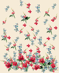 Colorful flowers pattern for print
