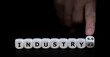 © Fokussiert - Hand turns dice and changes the expression 'industry 4.0' to 'industry 5.0'.