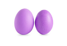 Purple Easter Eggs Isolated On White Background.