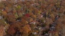Aerial Of Beautiful City Neighborhood In Autumn