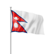 Nepalese Flag Isolated On White