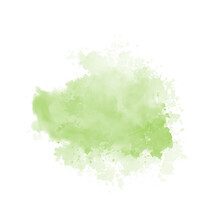 Abstract Green Watercolor Water Splash On A White Background. Vector Watercolour Texture In Salad Color. Ink Paint Brush Stain. Green Splatter Spot. Watercolor Pastel Splash
