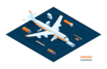 Canvas Print - Airplane Service Equipment Composition