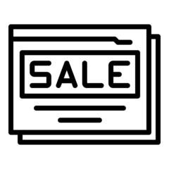 Wall Mural - Online sale icon outline vector. Computer store. Shop retail