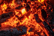 Close-up of Hot Burning Embers