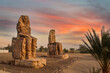 Famous Memnon Colossi near Luxor in the Valley of the Kings, Egypt