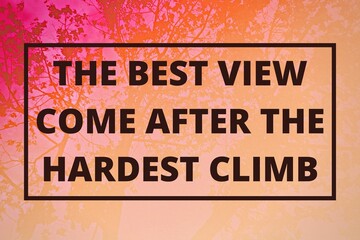 the best view come after the hardest climb.