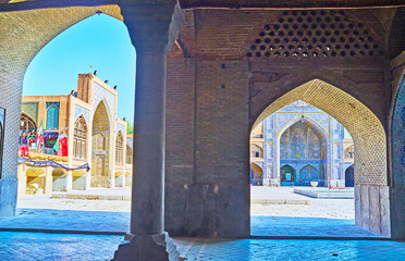 Wall Mural - The view from arcade of Seyed Mosque, Isfahan, Iran