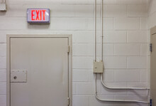 Exit Sign In Industrial Interior