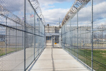 USA, Virginia, Chainlink Fence In Prison