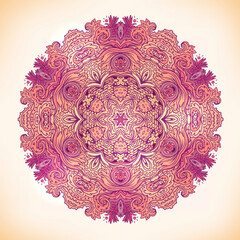 Wall Mural - Mandala. Beautiful vintage round pattern in vector.